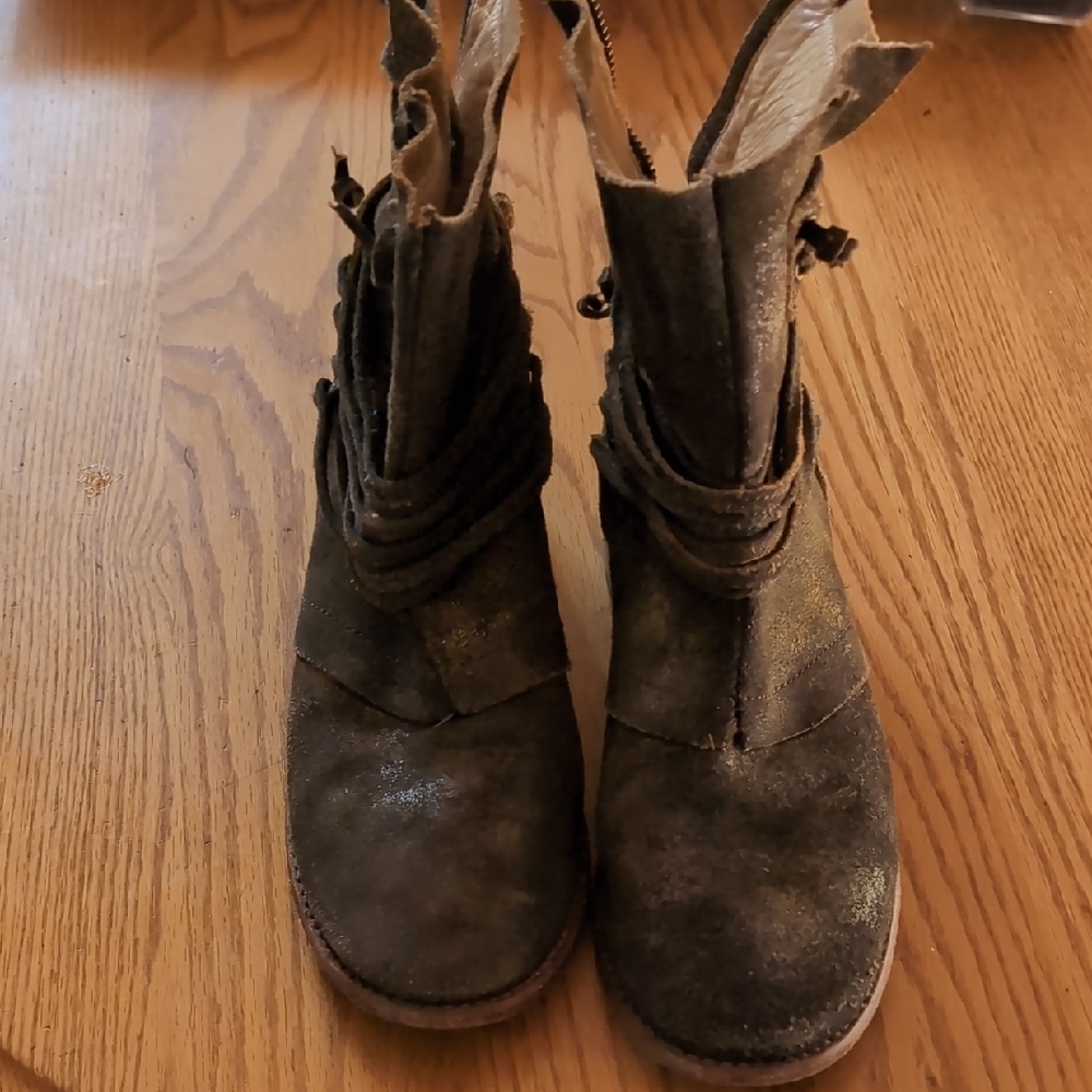 Bed Stu Rustic Brown Ankle Booties